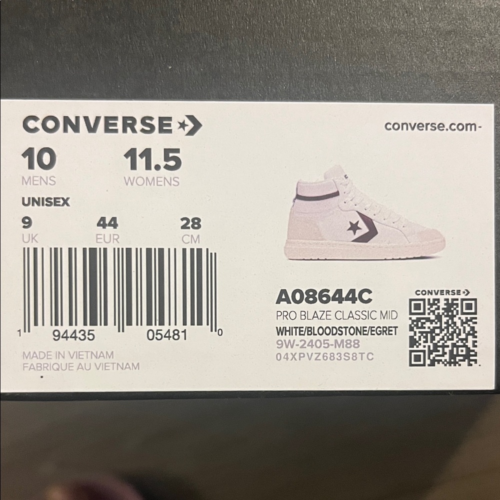 Converse Woman/Men Pro Blaze Mid Sneakers - White and Purple